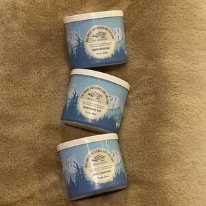 BBW BATH AND BODY WORKS MOUNTAINSIDE MIST 3 WICK CANDLE SET BUNDLE CAMP NEW